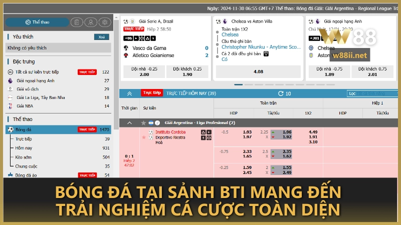 Bóng đá tại sảnh BTi mang đến trải nghiệm cá cược toàn diện