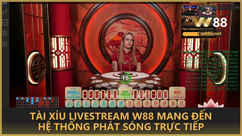 Tài Xỉu Livestream W88 mang đến hệ thống phát sóng trực tiếp